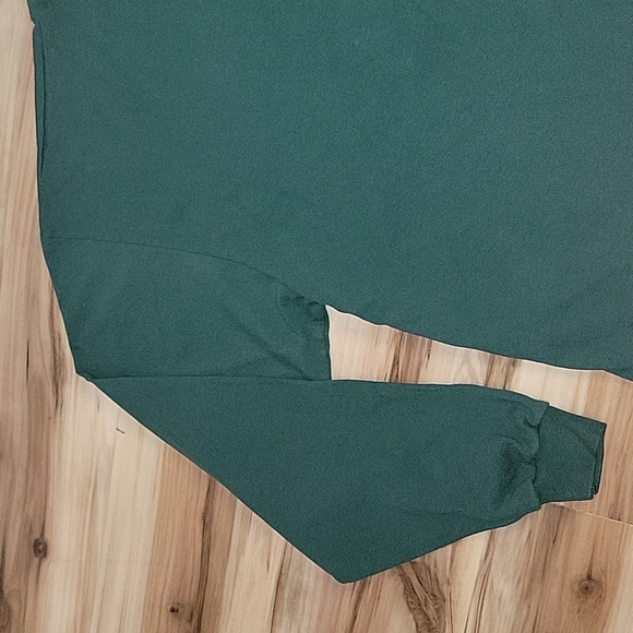 Men's Forest Green Mock Neck Long Sleeve Cotton Top - Picture 10 of 14